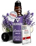Heldengrün® BIO Roll-On Lavendel [100% NATURREIN] Dermatologisch getestet - 2-in-1: Duft & Pflege - Lavendelöl Roll-On mit Jojoba- & Mandelöl - Ideal am Abend
