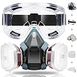 WOCVRYY Atemschutzmaske Wiederverwendbare Atemschutzmasken Gasmaske with Filter Complete Protective Glasses Filter Mats Filter Cartridges and Filter Caps Suitable für Malerei, Arbeiten, Basteln