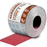 KONGMING Schleifpapier Rolle 93 mm x 10 m Körnung 80 für Handschleifer Handschleifblock