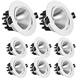 SpeeSy 5 W 7 W 15 W 20 W 30 W Gimbal Downlight Set mit 8 Augapfelprojektoren, 3 Farben wählbar, 3000 K-6000 K, 2 – 5,5 Zoll, kann die Deckenleuchte, Einbaumontage, drehbar, LED