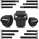 Hazarox 25 Stück Klett Kabelbinder Wiederverschließbar, 3 Längen 12 cm, 20 cm, 30 cm aus Schwarzem Nylon Klettverschluss Klettband