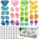 CIMOYBAI 32 Stücke Klettergriffe, Klettersteine Kinder, Helle Farben Klettergriffe Kinder, Kletterwand Griffe Für Spielturm Und Kletterwand, Weihnachts und Geburtstagsgeschenke für Kinder
