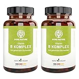 Vitamin B Komplex hochdosiert rein aus Buchweizen I 1000 mg Tagesdosis 8in1 B Vitamine I 2 x 90 Kapseln I Höchste Bioverfügbarkeit I Alle B-Vitamine I Mit B12 Vitamin OHNE Zusätze