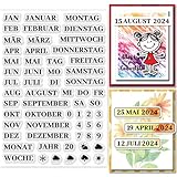 GLOBLELAND Deutscher Kalender, Transparente Stempel, Geburtstagsstempel Für DIY Scrapbooking, Sprüche, Deutsches Silikon, Transparente Stempel, Transparente Stempel, Siegel Für Karten, Tagebuch