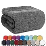 NatureMark SAUNATUCH/Badetuch – Premium Qualität 80x200cm – Sauna-Handtuch 100% Baumwolle – Farbe: Anthrazit Grau