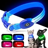 Kpuplol Leuchthalsband Hund, Hundehalsband Leuchtend, Wiederaufladbar Hundehalsband Leuchtend LED Halsband für Hunde Einstellbare Größe, 2 Beleuchtungsmodi für Kleine Mittlere Große Hunde