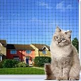 Tatamiyya Katzennetz für Balkon, 2x3m/4x3m/6x3m/8x3m/10x3m/Katzennetz Drahtverstärkt ist Robust ，Bissfest und alterungsbeständig, Balkonnetze für Katzen(2x3m Schwarz)