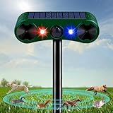 Katzenschreck Ultraschall Abwehr, Tiervertreiber 2 Modi Solar Katzenvertreiber mit Bewegungsmelder und Blinklicht, IP55 Wasserdicht Marderschreck Tierschreck für Katzen, Hunde, Wildtiere