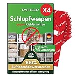 PATTLER® Schlupfwespen gegen Kleidermotten - 4 Karten à 6 Lieferungen - Effektiv Kleider Motten bekämpfen - Alternative zur Mottenfalle, Mottenspray, Pheromonfalle (4 Karten à 6 Lieferung)
