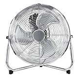 Grafner Metall Bodenventilator Ø31 cm im Retro-Stil, 55 Watt, mit 3 kraftvollen Stufen, verstellbarer Neigungswinkel, tragbar, 12 Zoll Standventilator Windmaschine Ventilator Retro
