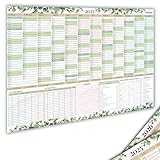 Wandkalender Jan 2025 – Dez 2026 DIN A1 (86,5 x 58 cm) groß quer, Jahreskalender gefaltet 2 Jahre + Gratis DIN A4 Jahresplaner für 2 Jahre Kalender, XXL Poster Wand-Planer mit Feiertagen DE
