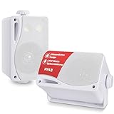 Pyle Aussenlautsprecher 3.5' Weiß – 200W Wandlautsprecher wetterfest für Außenbereich Marinegeeignet Indoor & Outdoor Kompakte Bauweise Ideal für Terrasse Garten Boot