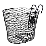 KICHOUSE Eisen Fahrradkorb Vorne Fahrradkorb Großer Stabiler Lenkerkorb mit Haken Vielseitig für Gemüse und Schultaschen Einfach zu Montieren Belastbar und Langlebig Passend für Fahrräder