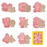 CTDMJ Weihnachtsplätzchen-Ausstecher-Set, 8-teilige Plätzchen-Backform, Weihnachtsmann, Weihnachtsbaum, Lebkuchen, Junge, Mädchen,Schneemann, Rentier, 3D kreativer Ausstecher für Weihnachtsbäckerei