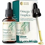 Veganes Omega 3 Algenöl - 100 ml Tropfen hochdosiert / 1158 mg DHA & 579 mg EPA/Zitrusaroma/Hochwertig gewonnen aus Algen/Zertifiziert & Nachhaltig