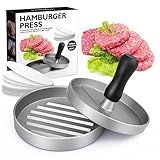 YUTUY Burgerpresse mit 200 Blatt Backpapier, Hamburgerpresse Set aus Aluguss