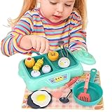 Kinder Spielen Essen, Kinder Kücher Playset | 16-köpfiges Kochgeschirrsspielküchenkit tun Play Cooking Toys - Realistische Spielset Fried Eggs Party bevorzugt Accessoires für Ostern, Geburtstag
