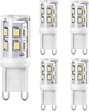 YUIIP G9 LED Lampen 2W, Ersatz für 20W-25W Halogenlampen, Nicht Dimmbar, 360° Abstrahlwinkel, G9-Stiftsockel, AC220-240V, CRI83, Energiesparende LED Birnen, CRI 83, 5er Pack (Neutralweiß 4000K)