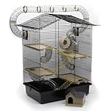 ZooPaul XXL Nagerkäfig Hamsterkäfig schwarz beige Maus Käfig Tunnelsystem Zubehör