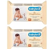 babylovepflegetücher - Öl-Lotionstücher mit Mandelöl, Salbei-Extrakt, ohne Alkohol - 2er Pack (160 Tücher)