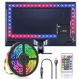 LED TV 2 m, LED für TV 2 m 5050 RGB LED-Streifen 2 m USB mit Fernbedienung Hintergrundbeleuchtung TV mehrfarbig für 81,3 cm - 55 Zoll HDTV, PC, Schlafzimmer, Party und Heimdekoration (2 m)