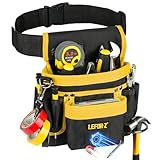 Werkzeuggürtel,Magnetische Werkzeugtasche mit 14 Taschen,Werkzeuggürtel Herren,Abnehmbare und Verstellbare Werkzeugtasche Gürtel für Elektriker,Tischler,Bauarbeiter,Schwarz Gelb