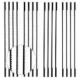Tarpedrium 16 Stück Dekupiersägeblätter Set, Feinschnitt Laubsägeblätter, Dekupiersäge Sägeblätter mit Stift 10/15/18/24 Zähne, Festgestecktes Dekupiersägeblatt für Holz, Kunststoff, Schaumstoff