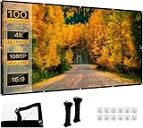 Leinwand Beamer 100 Zoll, hochauflösende Anti-Falten Beamer Leinwand, 16:9 HD Faltbare Projektor Leinwände für Zuhause, Büro und Camping