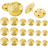 Ouligay 18 Stück Gold Knöpfe Metall Blazer Goldene Knöpfe Vintage Antike Metall Blazer Knöpfe Dekorative Goldene Knöpfe für Blazer Anzüge Uniform 18mm 20mm 25mm