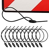 Gepäckspanner für Warntafel Italien und Spanien, 10 Stück Elastische Spanngurte Warntafel, 50 cm x 5 mm Spanngummi Einstellbare Länge für Befestigung Schildern, Fahrrädern, Motorrädern, Leinwände