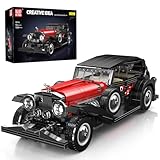 Mould King Oldtimer Modellauto Bausatz, 1308+ Teile Klassische Autos Baukasten Geschenk für Kinder ab 8 Jahren/Erwachsene Sammler & Enthusiasten (Statische Version)