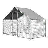Jaxilyn Hühnerstall Freilaufgehege, Kleintiergehege für Hühner, Enten & Kaninchen, Verzinkter (3x2m)