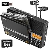 KLIM K10 Tragbare Kassettenspieler & Kassettenrecorder, Cassette Player & Kassette zu MP3 Konverter + Eingebautes Mikrofon & Lautsprecher + USB PC Transfer + Batterien/USB + 8GB SD Karte + Kopfhörer