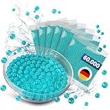 Bojani 60.000 Wasserperlen in blau, grün, gelb, rot, orange, türkis oder bunt gemixt, Geburtstagsdeko, Hochzeitsdeko, Party Deko, Tischdeko, Weihnachtsdeko, Aqua Beads, Magic Pearls (Türkis)