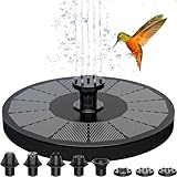 Solar Springbrunnen für außen, THEGUS Solarbrunnen für den Garten, Springbrunnen Solar Teichpumpe mit 7 Düsen, 2.5W Solarspringbrunnen für Aussen, Teiche, Gartendekoration, Vogel-Bad, Fisch-Behälter