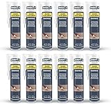 EVERFIX Sanitär Silikon Acetat transparent (310 ml, 12 Stück) für Bad, Dusche und Küche zum Abdichten und Verfugen für außen und innen, schimmelresistent, pilzhemmend, wasserdicht