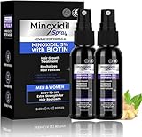2 Stück Haarwuchsspray Serum für Frauen und Männer, Haarserum Wirkstoff 5% mit Biotin und Niacinamid, reduziert Haarausfall, fördert das Haar und Bartwachstum (30ml*2)