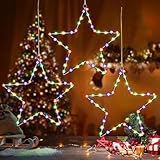 LED Weihnachtsstern Beleuchtung,3 Stück Weihnachtsdeko Beleuchtung 150LEDS Fenster Lichter Weihnachten 8 Modi Wasserdicht Weihnachtsbeleuchtung Innen Außen mit Timer für Fensterdeko Hochzeit