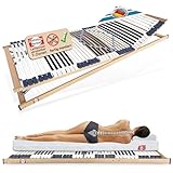 Matratzen Perfekt Lattenrost, MONTIERT, orthopädisch, 90 x 200 cm – Lattenrahmen mit Kopf- und Fußverstellung, Härte-Regulierung, Kautschukaufhängungen und 42 Leisten