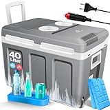 KESSER® Kühlbox 40L mit Rollen | Thermo-Elektrische Kühlbox | KÜHLT und WÄRMT | 12 & 230V | Thermobox für Auto, Boot & Camping | Mini-Kühlschrank mit ECO & MAX Modus | inkl. Kühlakkus & Getränkehalter
