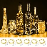 Yogle Micro LED Lichterkette Batterie, 2M 6x20 LEDs Mini Kupferdraht Lichterketten Batteriebetrieb, Wasserdicht DIY Kleine Lichter Flasche Deko für Party Hochzeit Weihnachten Beleuchtung