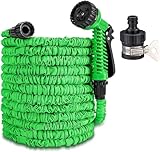 Gartenschlauch Flexibel 30m, Eozfly Dehnbarer Flexibler Wasserschlauch 1/2' & 3/4' mit 7-Funktions-Brause, Hose Schlauch für Gartenbewässerung, Autowäsche, Yard