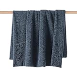 HiEnd Accents Teddy-Überwurfdecke, 152,4 x 228,6 cm, Nachtblau, übergroße Bouclé-Überwurfdecke, weich, gemütlich, klassisch, schick, lässig, flauschig, modern, rustikal, Plüsch, bequem, warm für Bett,