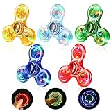 SCIONE Fidget Spinner 5er Set, Weihnachten Partygeschenke Leuchtende Fidget Toys Ostern Geschenke für Kinder-LED Kristall Fidget Finger Toy Hand Fidget Spinner Spielzeug