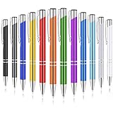 AUAUY Einziehbare Kugelschreiber, 12 Stück Druckkugelschreiber, Schwarze Tinte, Metall Stift Klick-Kugelschreiber für Schule Büro Bedarf Geschenk Schreibtisch Mitarbeiter Abschluss Jubiläum(12 Farben)