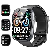 Smartwatch Herren Damen mit Bluetooth Anrufe, 1.95' HD Touchscreen, Fitnessuhr mit Pulsuhr/Schlafmonitor, 112+ Sportmodi Sportuhr Schrittzähler uhr IP68 Wasserdicht Smart Watch für Android iOS Schwarz