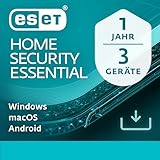 ESET HOME Security Essential 2026 | 3 Geräte | 1 Jahr | inklusive Firewall, Sicheres Banking & Surfen, Mikrofonkontrolle & Webcam-Schutz| Windows, macOS und Android | Aktivierungscode per E-Mail