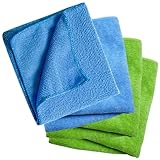 Behogan 4 Stück Bambus Baumwolltücher, 30x38cm Bambus Tücher, Saugfähige Reinigungstücher, Microfaser Putztuch, Wiederverwendbare Putztücher für Hochglanzoberflächen, zum Reinigen und Abstauben