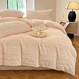 Woll-Bettwäsche-Set, superweich, warm, Flanell, gemütliches Bettwäsche-Set für Erwachsene und Kinder, luxuriöse Heimtextilien, King-Size-Bettwäsche-Set, 4-teilig