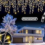 Monzana® Lichterkette 400 LED Außen Innen 15m Regenlichterkette Lichtervorhang Eisregen Fenster Deko Weihnachten Beleuchtung Warmweiß